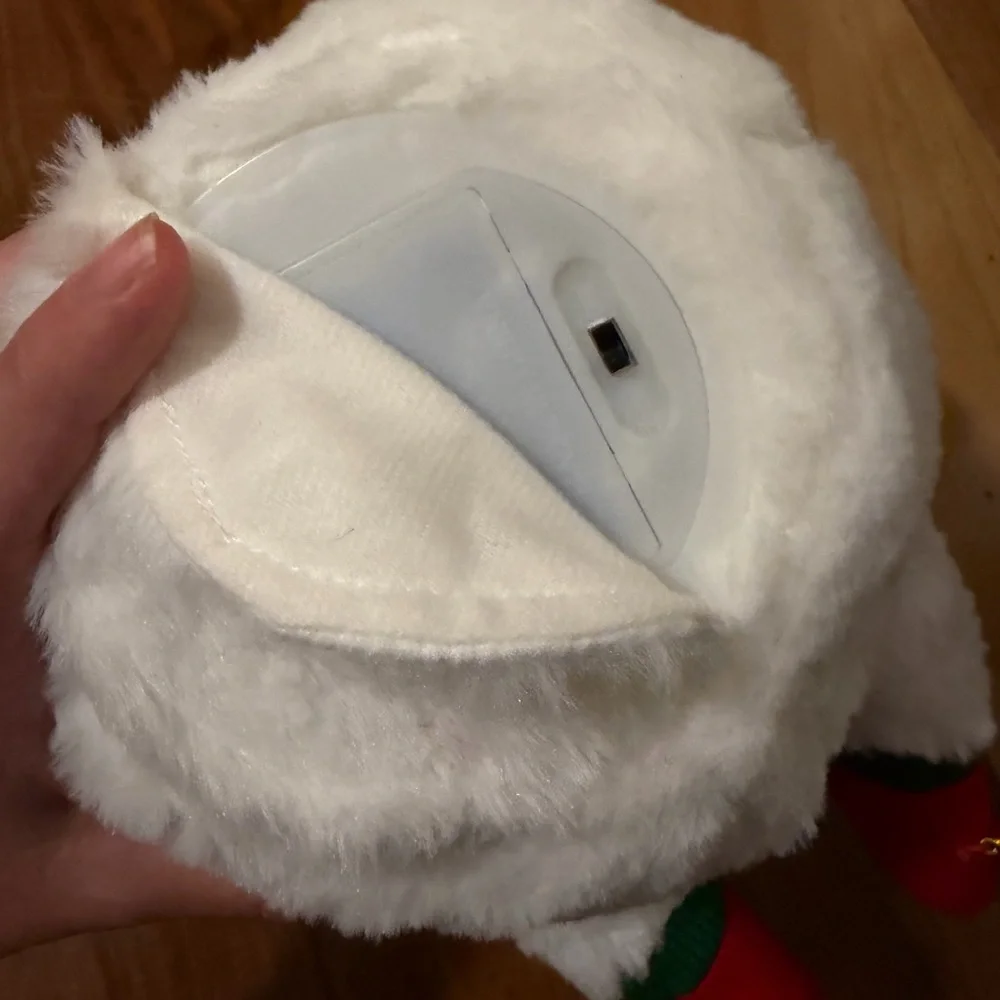 Festive Snowman Plush with Red and Green Accents